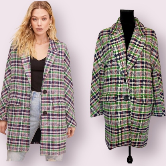 Astr Jackets & Blazers - ASTR The Label Keller Plaid Wool Blend Coat Plaid Size Medium